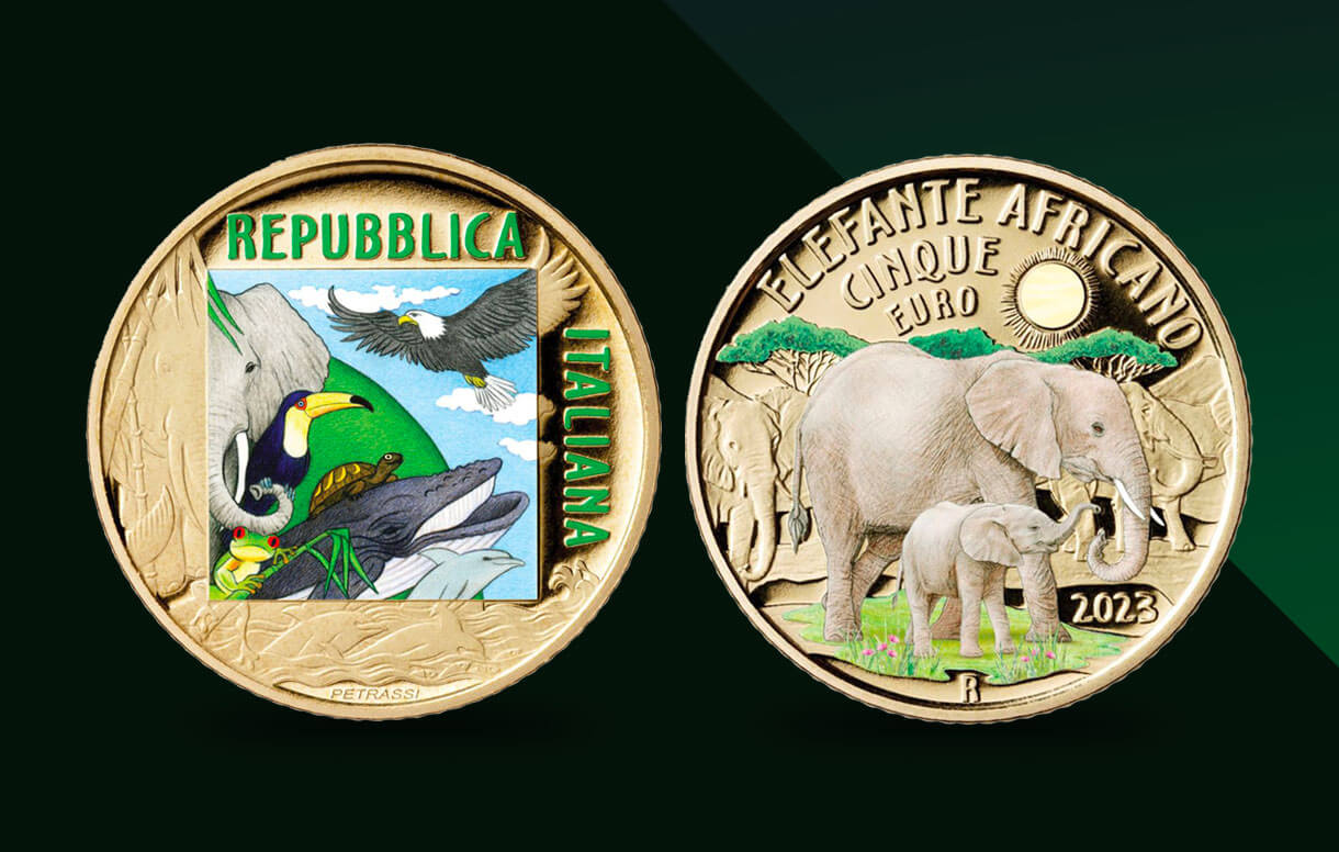 L'elefante africano nella collezione numismatica 2023