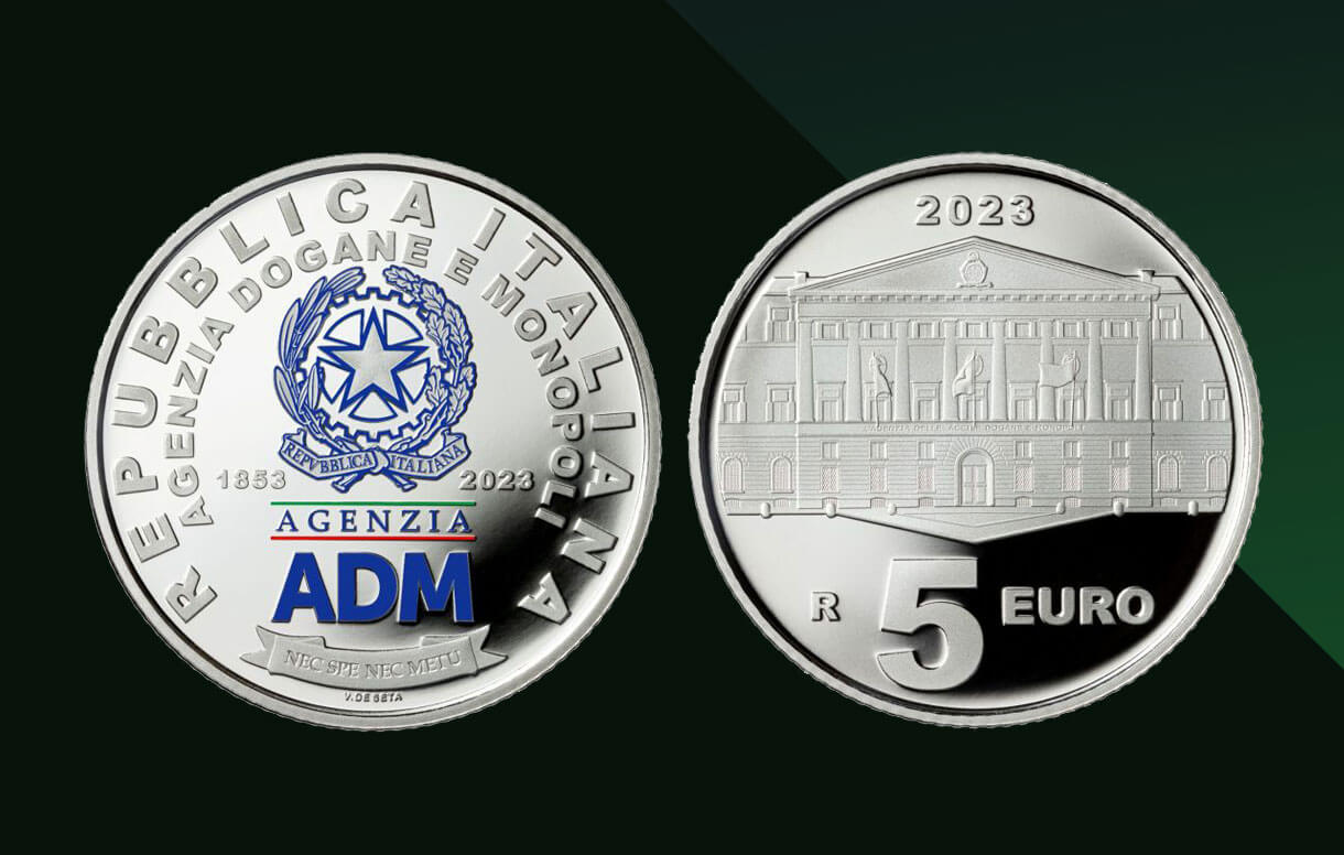 Collezione Numismatica 2023: tra le ultime emissioni di quest'anno, la moneta dedicata al 170° dell'Agenzia delle Dogane e dei Monopoli