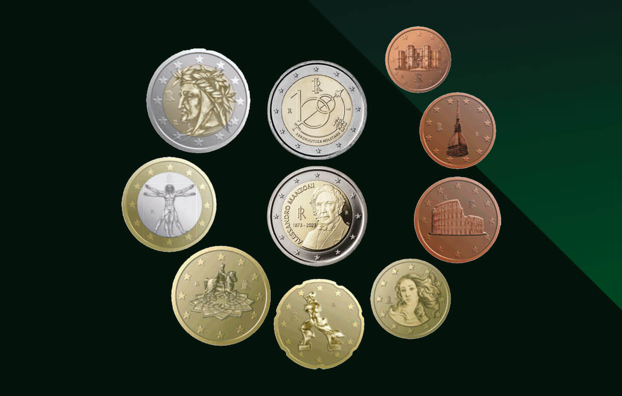 Collezione Numismatica 2023: Alessandro Manzoni e Aeronautica Militare impreziosiscono la serie annuale 10 pezzi